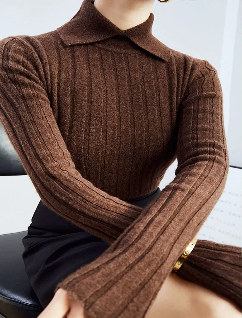 Nice Women's Clothing Autumn Winter Jumpers New Semi High Neck Long Sleeved Top Loose Slimming Versatile Knitted Pullovers Sweat
Nice Women's Clothing Autumn Winter Jumpers New Semi High Neck Long Sleeved Top Loose Slimming Versatile Knitted Pullovers Sweat