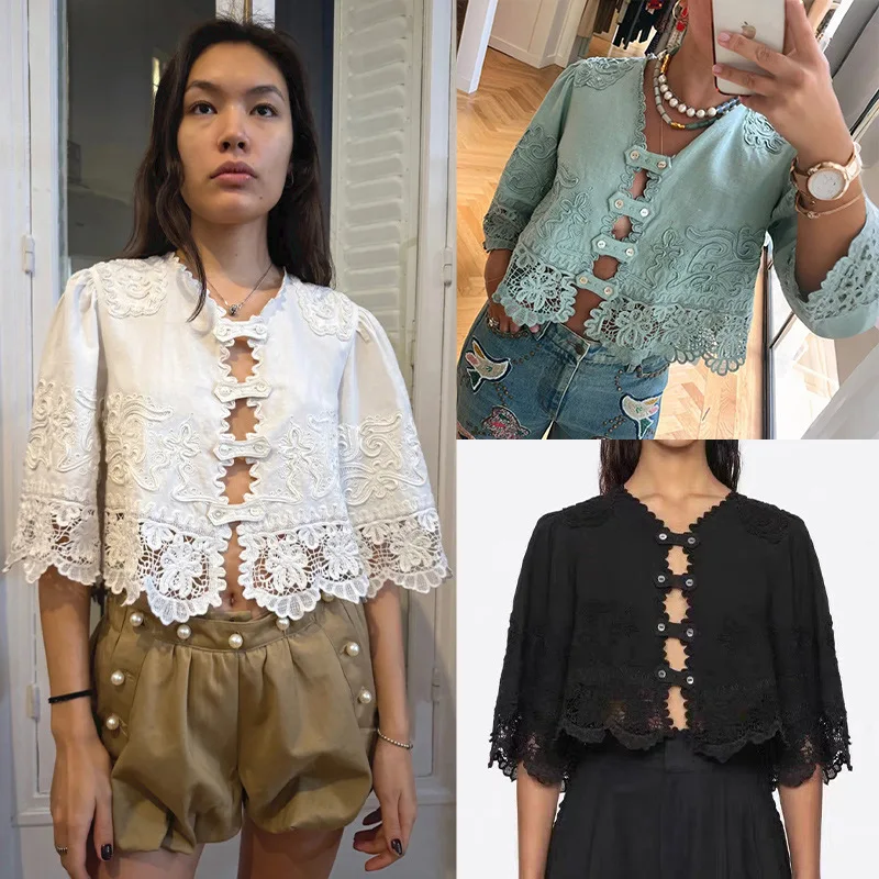 Рубашка Ele Early Autumn 2025 из смесового хлопка и льна, свободного кроя, с вышивкой, ажурная, с V-образным вырезом, на пуговицах, не требует глажки
Рубашка Ele Early Autumn 2025 из смесового хлопка и льна, свободного кроя, с вышивкой, ажурная, с V-образным вырезом, на пуговицах, не требует глажки