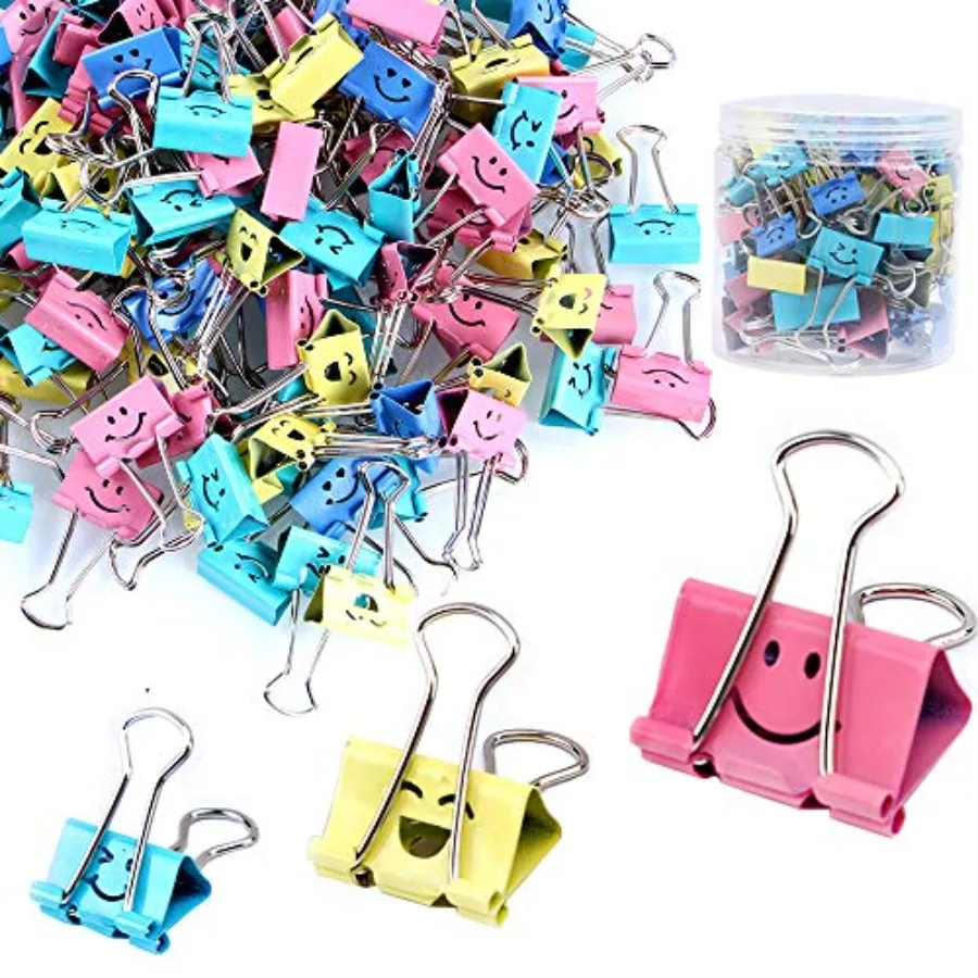 64pack Binder Clips, Paper Clips, Paper Clamps with Colored Cute Hollow Smiling Face, 64 Pcs Assorted Size Clip, for Office, Te
64pack Binder Clips, Paper Clips, Paper Clamps with Colored Cute Hollow Smiling Face, 64 Pcs Assorted Size Clip, for Office, Te