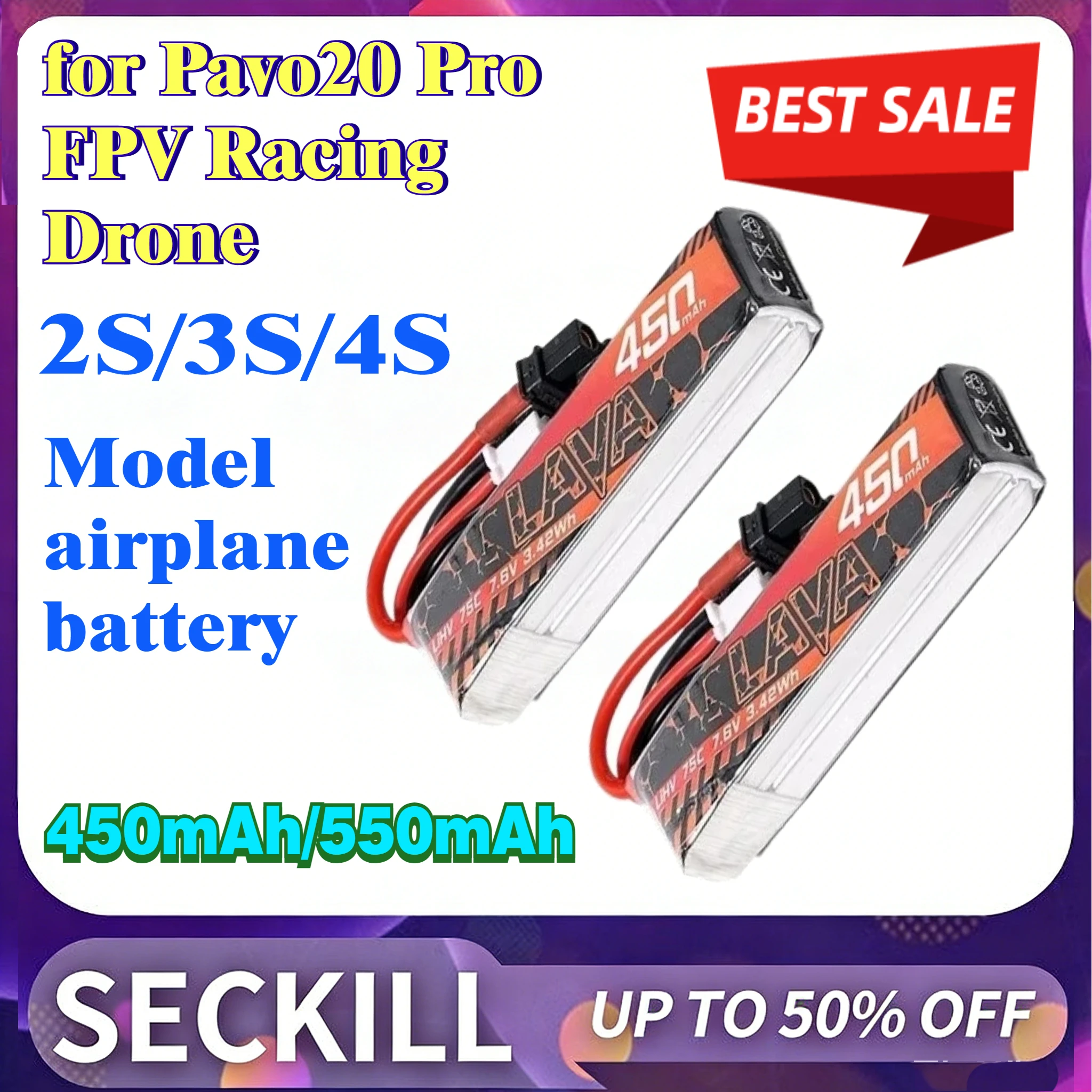 2PCS/LOT 450/550mAh 75C 2S/3S/4S 7.6V/11.4V/15.2V Battery XT30 Connector 2PCS for Pavo20 Pro FPV Racing Drone
2PCS/LOT 450/550mAh 75C 2S/3S/4S 7.6V/11.4V/15.2V Battery XT30 Connector 2PCS for Pavo20 Pro FPV Racing Drone