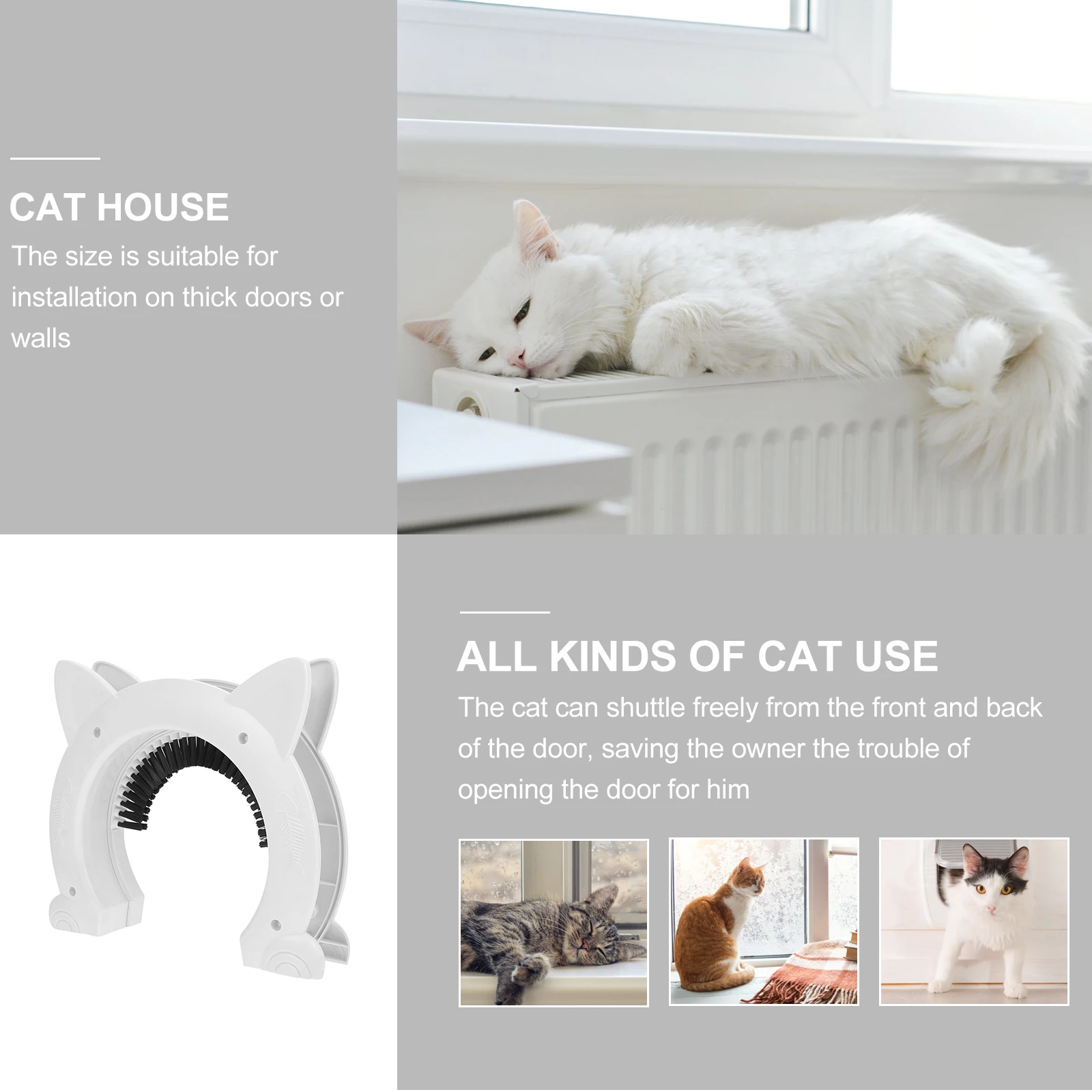 1 set Cat Hole Flap ABS Scratch-Resistant Durable Plastic for Cats Kittens Pet Hole Cat Interior Door Pet Interior Door
1 set Cat Hole Flap ABS Scratch-Resistant Durable Plastic for Cats Kittens Pet Hole Cat Interior Door Pet Interior Door