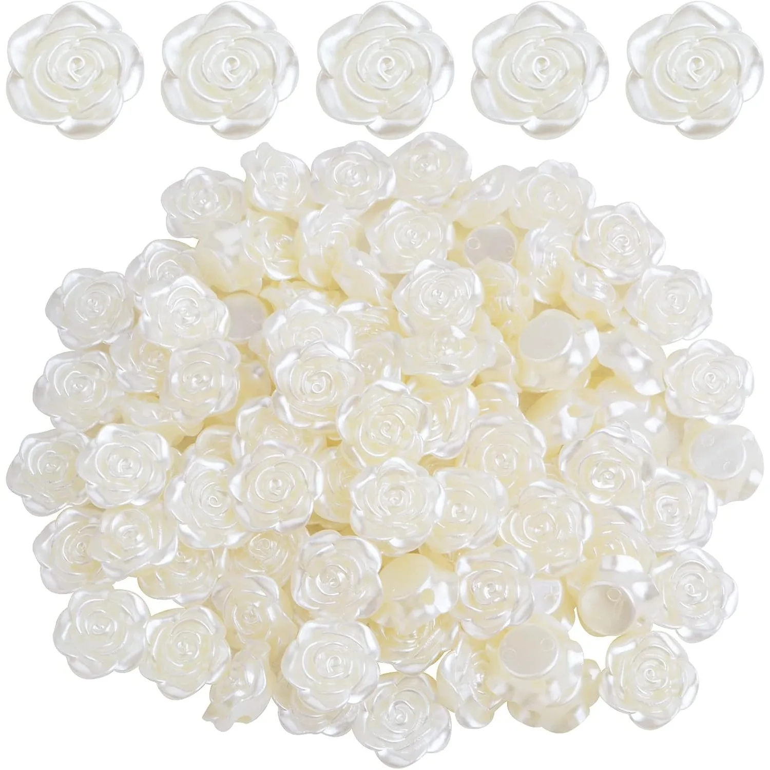 15 mm ABS Plastic Rose Flower Beads Lovely Roseflower Spacer Beads (White) for Jewelry Making DIY Bracelet Necklace Crafts
15 mm ABS Plastic Rose Flower Beads Lovely Roseflower Spacer Beads (White) for Jewelry Making DIY Bracelet Necklace Crafts
