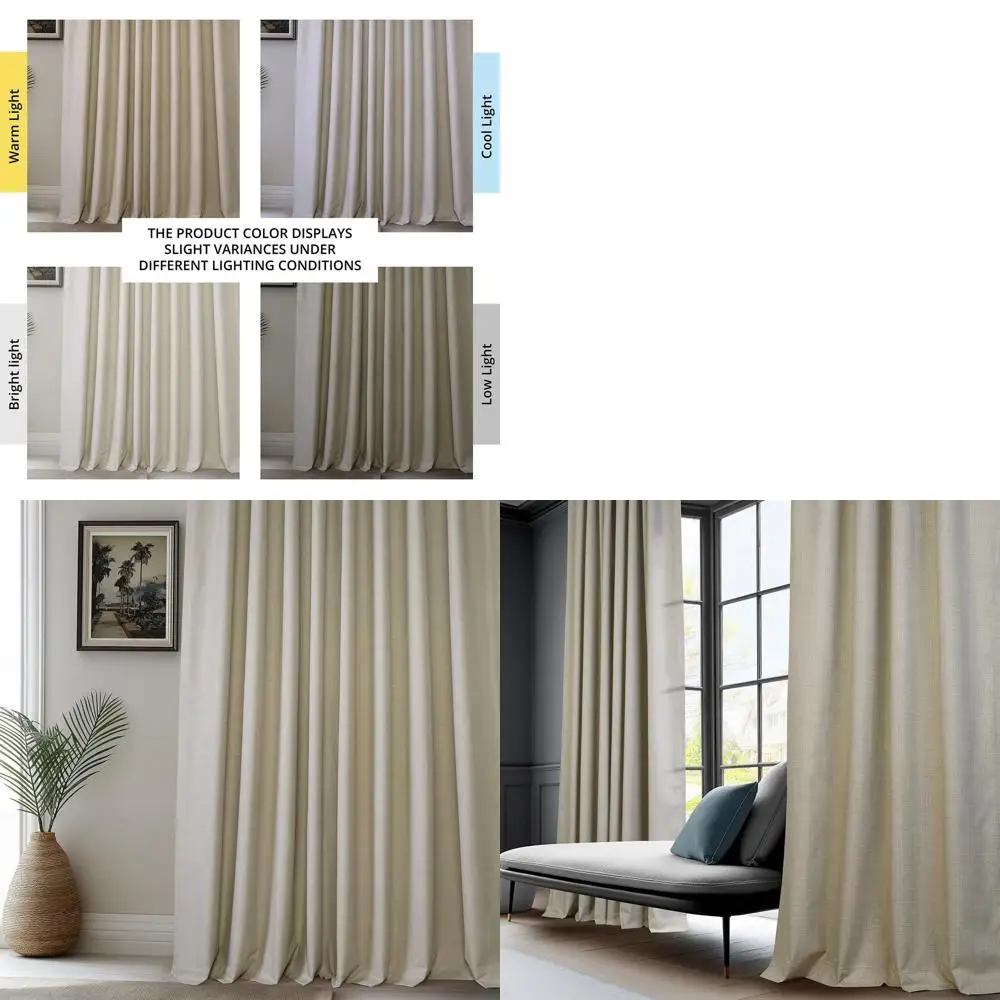 Beige 100% Linen Blackout Curtains, 96 Length, 2-Panel Set for Bedroom & Living Room, Rod Pocket Style
Beige 100% Linen Blackout Curtains, 96 Length, 2-Panel Set for Bedroom & Living Room, Rod Pocket Style
