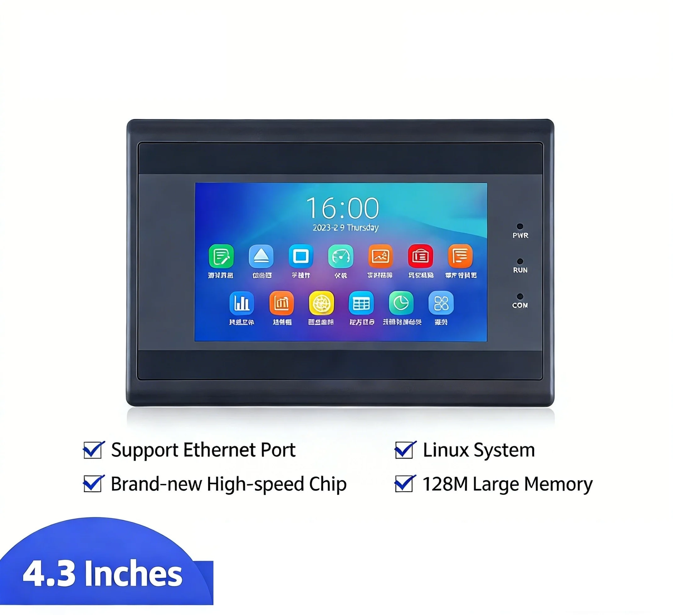 4.3-Inch HMI Touch Screen MGC Series Serial Display with RS232/RS485 Ethernet Port Linux Smart Screen for Industrial Use
4.3-Inch HMI Touch Screen MGC Series Serial Display with RS232/RS485 Ethernet Port Linux Smart Screen for Industrial Use