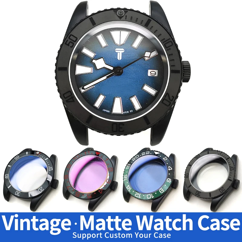 Vintage Matte Watches Case Black Steel Watches Cases MOD Watch Parts SKX007 NH35 NH36 4r36 4r35 Modify Parts Ceramic Insert Crow
Vintage Matte Watches Case Black Steel Watches Cases MOD Watch Parts SKX007 NH35 NH36 4r36 4r35 Modify Parts Ceramic Insert Crow