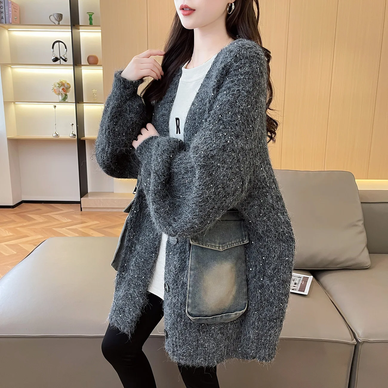 Women Cardigan Sweaters Mid Length Coats V Neck Jackets Full Sleeve Jumpers Y2k Streetwear Elegant Knit Open Stith Autumn Winter
Women Cardigan Sweaters Mid Length Coats V Neck Jackets Full Sleeve Jumpers Y2k Streetwear Elegant Knit Open Stith Autumn Winter