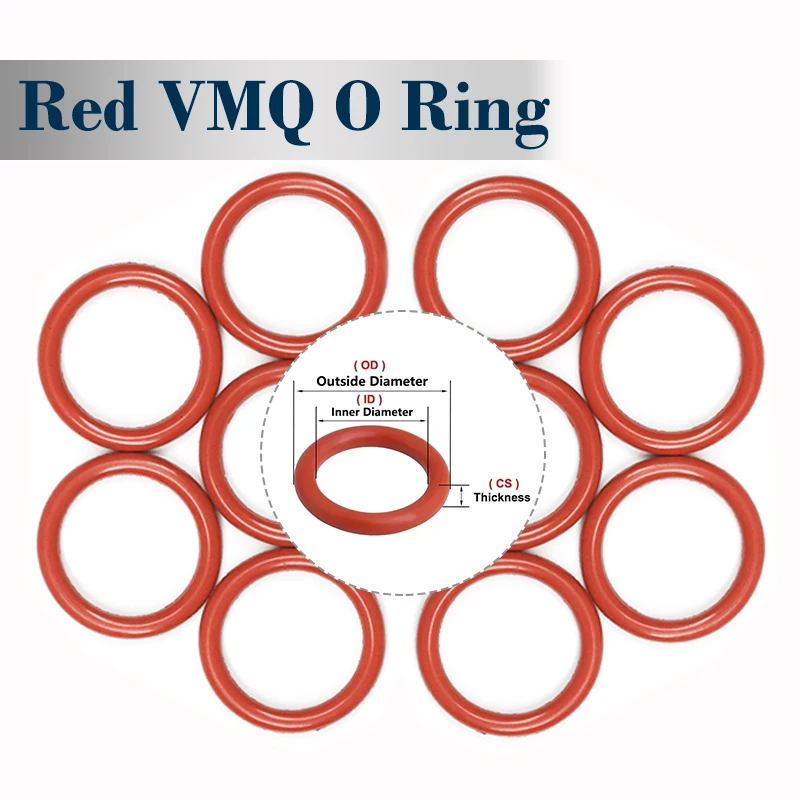 Red VMQ O Ring Gasket Thickness CS 1/2/3/4 mm×OD 5~100 mm Red Waterproof Washer Round O Shape Silicone Ring Food Grade 50pcs
Red VMQ O Ring Gasket Thickness CS 1/2/3/4 mm×OD 5~100 mm Red Waterproof Washer Round O Shape Silicone Ring Food Grade 50pcs