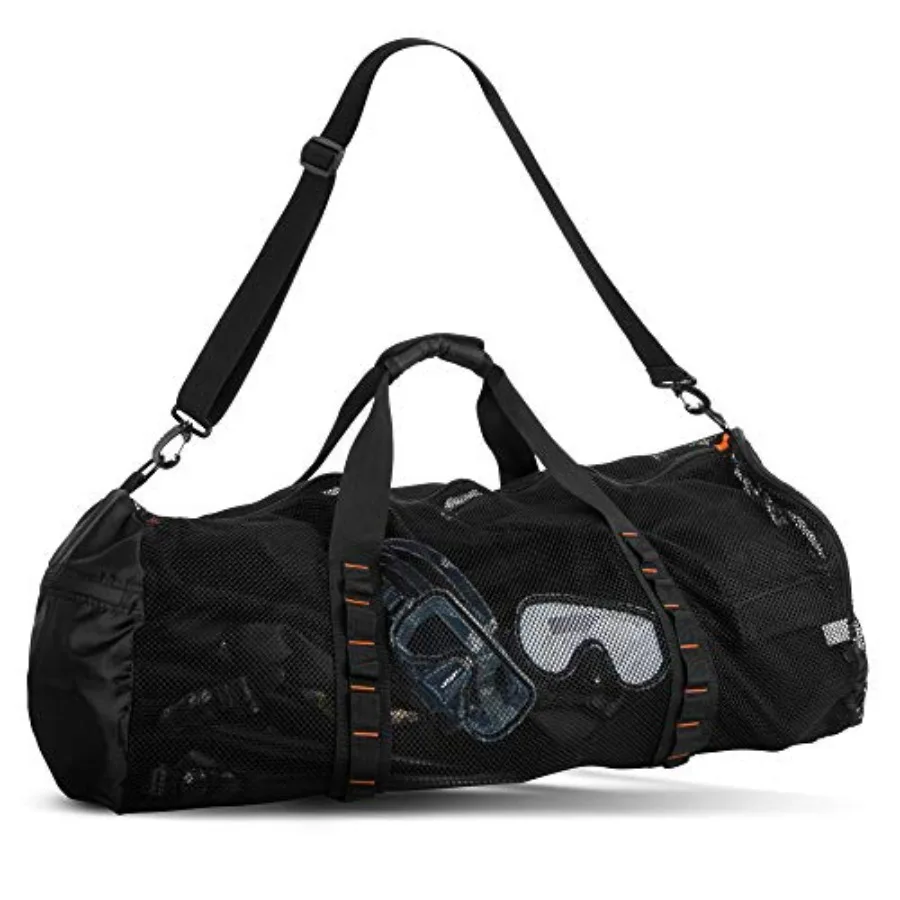 90L Large Mesh Duffle Bag for Scuba Dive or Snorkel Equipment. Best for Water Sports and Beach Activities like Swimming, Diving
90L Large Mesh Duffle Bag for Scuba Dive or Snorkel Equipment. Best for Water Sports and Beach Activities like Swimming, Diving