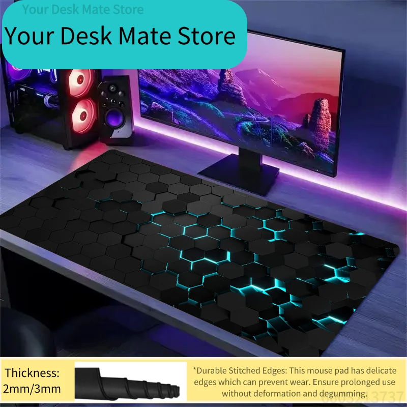 1PC Neon Hexagon Print Large Lock Edge Non-Slip Rubber Desk Mat for Gaming Office
1PC Neon Hexagon Print Large Lock Edge Non-Slip Rubber Desk Mat for Gaming Office