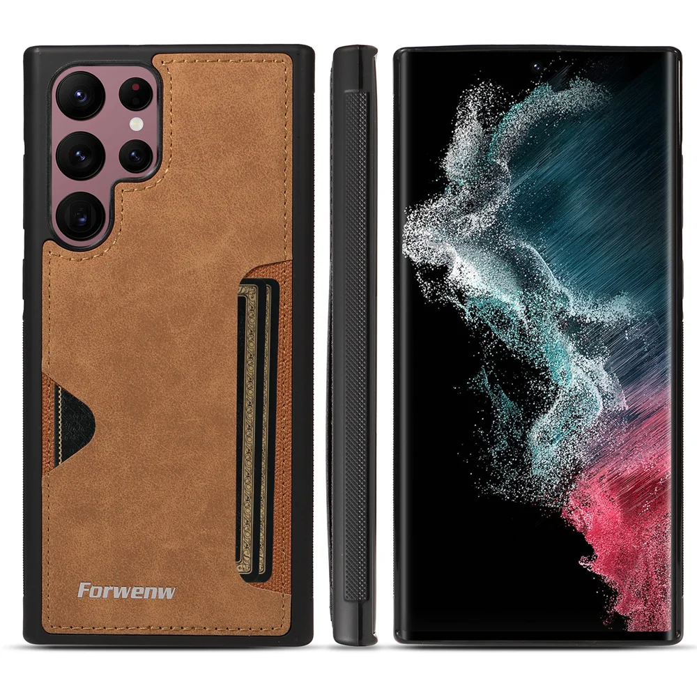 Forwenw Card Slot Holder Retro Leather Case for Galaxy S24 Ultra S8 S9 S10 S20 S21 S22 Plus S23 FE Ultra-Thin Protective Case
Forwenw Card Slot Holder Retro Leather Case for Galaxy S24 Ultra S8 S9 S10 S20 S21 S22 Plus S23 FE Ultra-Thin Protective Case