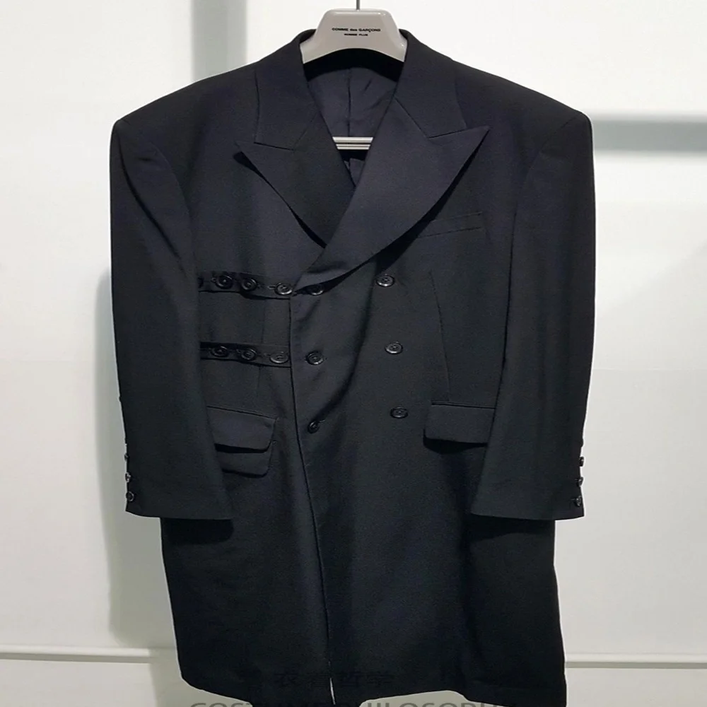 Black Medium Slim Fashion Men's Stage Show Long Double Breasted Casual Loose Multi Button Suit Coat
Black Medium Slim Fashion Men's Stage Show Long Double Breasted Casual Loose Multi Button Suit Coat