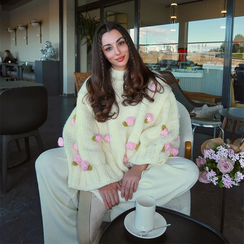 Женское милое пальто, вязаный свитер с 3d цветочным принтом, модный Y2k, простой изысканный повседневный пуловер, осень-зима, универсальная толстая уличная одежда
Женское милое пальто, вязаный свитер с 3d цветочным принтом, модный Y2k, простой изысканный повседневный пуловер, осень-зима, универсальная толстая уличная одежда