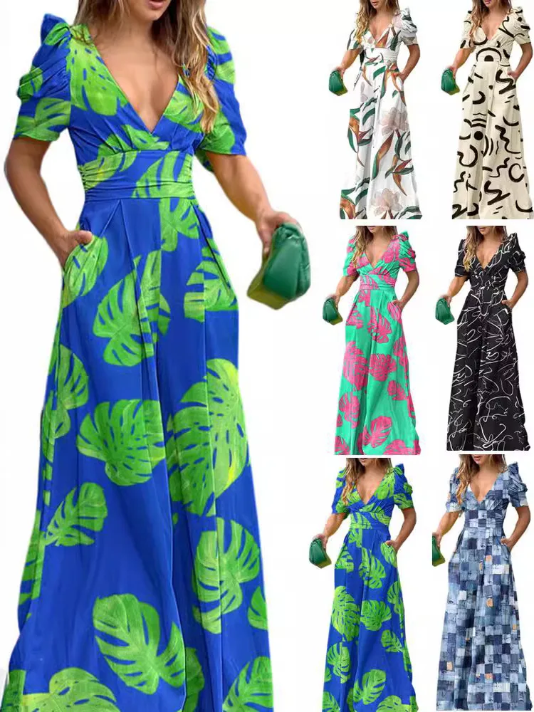 Printed V-ne Waist Wide Leg Jumpsuit High Waist Straight Tube Long Pants Street Sle Polyester Fabric Regular Thin
Printed V-ne Waist Wide Leg Jumpsuit High Waist Straight Tube Long Pants Street Sle Polyester Fabric Regular Thin