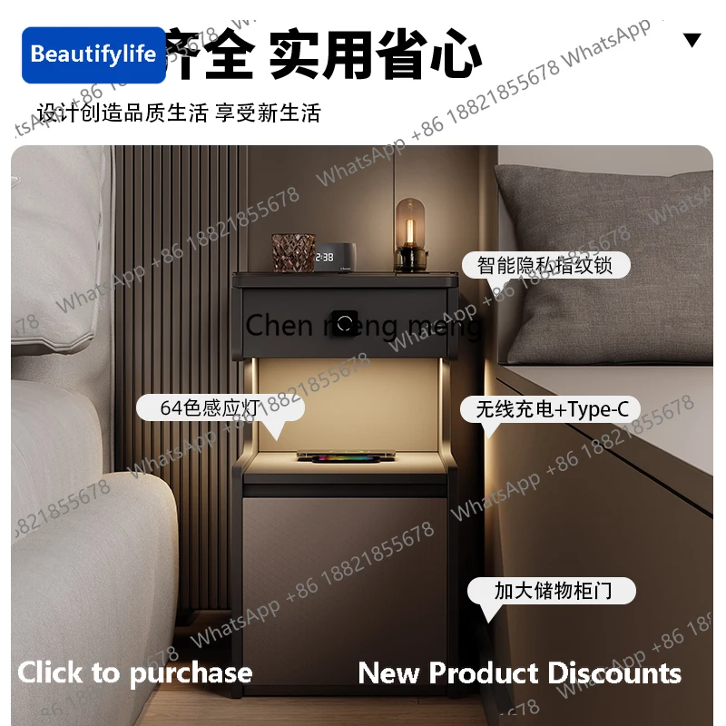 M183 Italian minimalist ultra-narrow smart bedside table fingerprint lock storage cabinet small bedside table with light
M183 Italian minimalist ultra-narrow smart bedside table fingerprint lock storage cabinet small bedside table with light