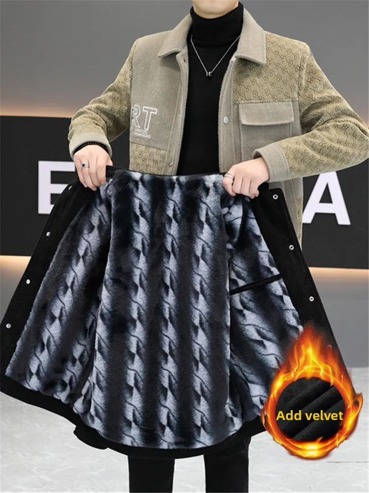 Men's ort Thiened Fce Lined Gold Mink Jaet Autumn Winter Warm Sli Coat Youth Faionable Woolen Coat Regular Fit
Men's ort Thiened Fce Lined Gold Mink Jaet Autumn Winter Warm Sli Coat Youth Faionable Woolen Coat Regular Fit