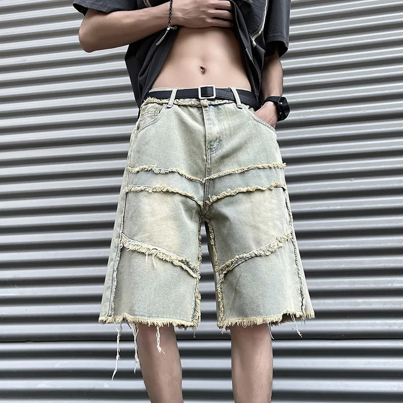 Fashion Raw Tassel Denim Shorts Men's Summer Streetwear Loose Straight Leg Short Jeans Male Patchwork Knee Length Jeans Pants
Fashion Raw Tassel Denim Shorts Men's Summer Streetwear Loose Straight Leg Short Jeans Male Patchwork Knee Length Jeans Pants
