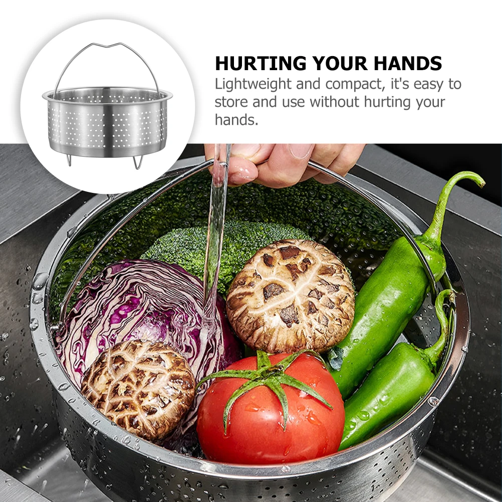 Stainless Steel Steamer Basket Drainable Vegetable Rice Steaming Rack Kitchen Cooking Tool Round Hole Even Heating
Stainless Steel Steamer Basket Drainable Vegetable Rice Steaming Rack Kitchen Cooking Tool Round Hole Even Heating