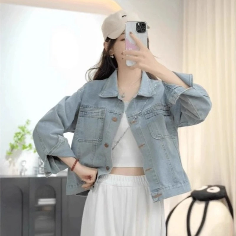 Coat Women Denim Coats Turn Down Collar Jackets Work Casual Jacket Single Breasted Full Sleeve Vintage Y2k Splice 2026 Summer
Coat Women Denim Coats Turn Down Collar Jackets Work Casual Jacket Single Breasted Full Sleeve Vintage Y2k Splice 2026 Summer