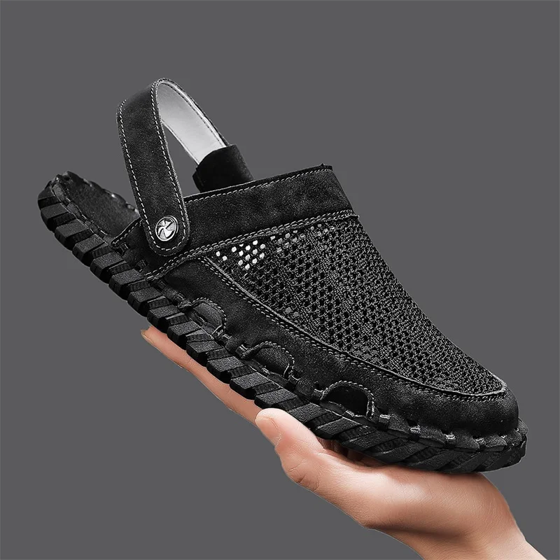 Summer Men's New Mesh Hollow Breathable Sandals Large Flat Top Men's High Quality Hand Sewn Casual Walking Shoes Zapatos Hombre
Summer Men's New Mesh Hollow Breathable Sandals Large Flat Top Men's High Quality Hand Sewn Casual Walking Shoes Zapatos Hombre
