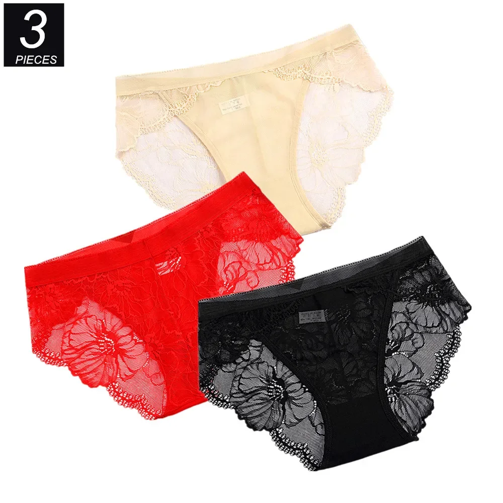 3Pcs Mesh Sheer Panties Women Seethru Transparent Underwear Ladies Sexy Lace Breathable Cotton Crotch Briefs
3Pcs Mesh Sheer Panties Women Seethru Transparent Underwear Ladies Sexy Lace Breathable Cotton Crotch Briefs