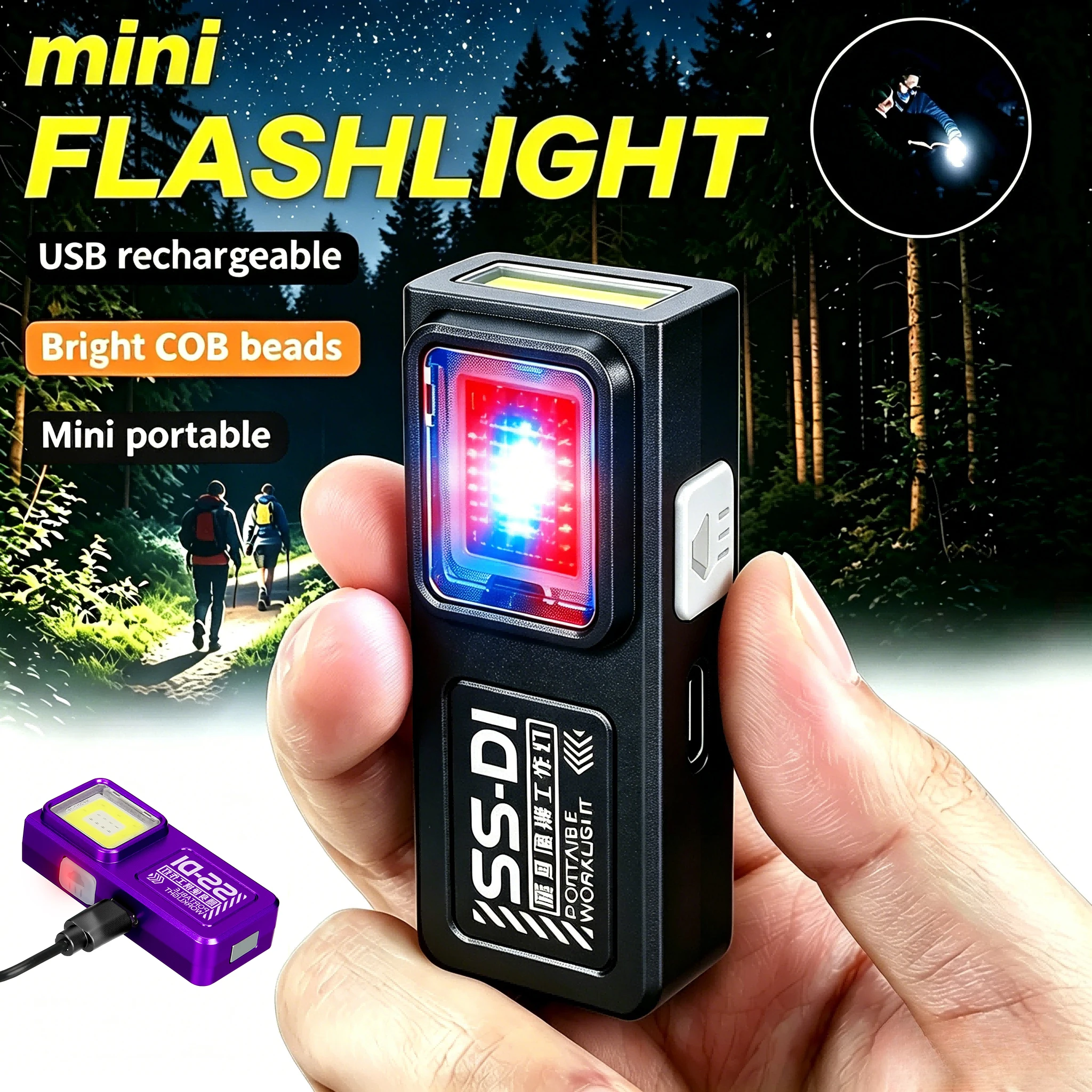 Mini COB LED Flashlight USB C Rechargeable Powerful Work Light with Clip Magnet Waterproof EDC Camping Walking Pocket Lamp
Mini COB LED Flashlight USB C Rechargeable Powerful Work Light with Clip Magnet Waterproof EDC Camping Walking Pocket Lamp