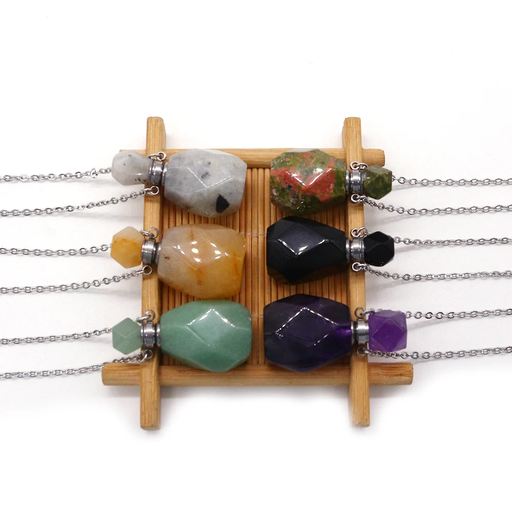 Natural Amethyst Essential Oil Bottle Pendant-Raw Stone Polished Aromatherapy Essential Oil Bottle Perfume Bottle Necklace Gifts
Natural Amethyst Essential Oil Bottle Pendant-Raw Stone Polished Aromatherapy Essential Oil Bottle Perfume Bottle Necklace Gifts