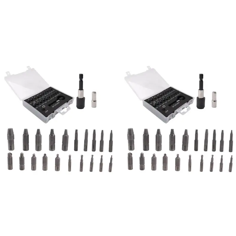 A84X-Damaged Screw Extractor Set,44 PCS Stripped Screw Extractor Kit, HSS Broken Screw Remover Set With Bit & Socket Adapter
A84X-Damaged Screw Extractor Set,44 PCS Stripped Screw Extractor Kit, HSS Broken Screw Remover Set With Bit & Socket Adapter