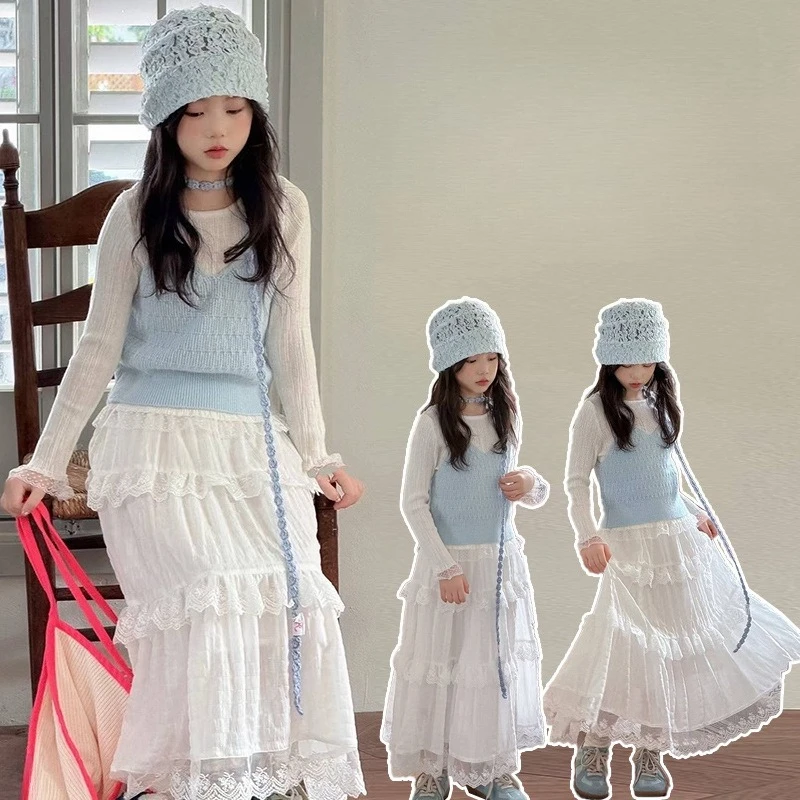 Комплект для ранней осени 2026: Новое осеннее платье без рукавов с кружевной длинной юбкой, милый стильный комплект из двух предметов и модная коллекция
Комплект для ранней осени 2026: Новое осеннее платье без рукавов с кружевной длинной юбкой, милый стильный комплект из двух предметов и модная коллекция