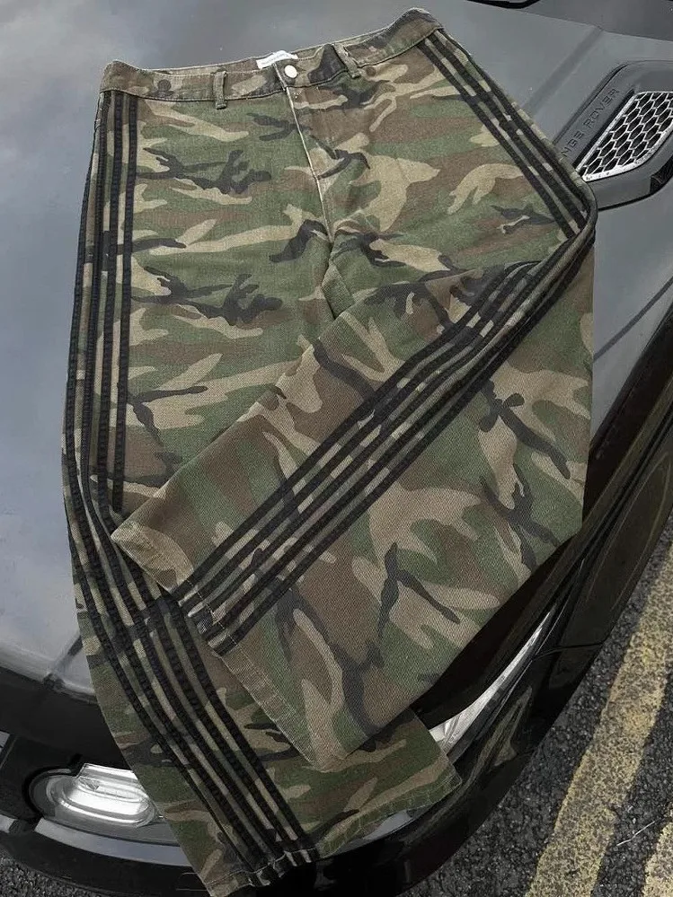 Camouflage Straight Leg Men's Casual Pants Spring 2025 Vintage Workwear Loose Fit Trousers High Waist Button Closure PU Material
Camouflage Straight Leg Men's Casual Pants Spring 2025 Vintage Workwear Loose Fit Trousers High Waist Button Closure PU Material
