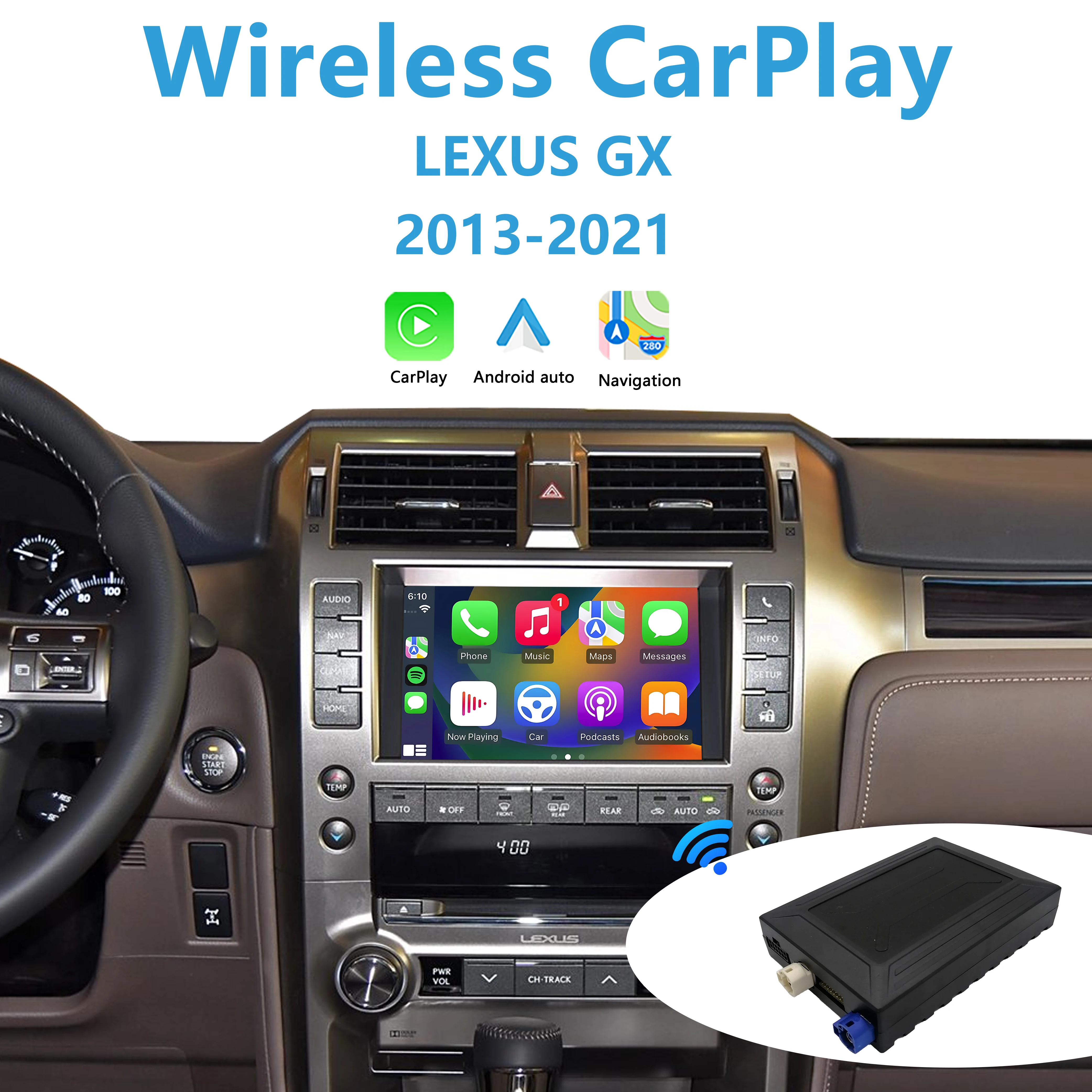 LEXUS GX Apple CarPlay for 2013-2021 Add Wireless Android Auto Plug&Play No Need Code Support Reverse Camera
LEXUS GX Apple CarPlay for 2013-2021 Add Wireless Android Auto Plug&Play No Need Code Support Reverse Camera
