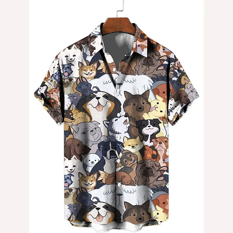 Men's Shirt Cartoon Animal Dog 3d Print Tops Fashion New Short Sleeve Button Women Shirts Summer Casual Tops Oversized Clothing
Men's Shirt Cartoon Animal Dog 3d Print Tops Fashion New Short Sleeve Button Women Shirts Summer Casual Tops Oversized Clothing