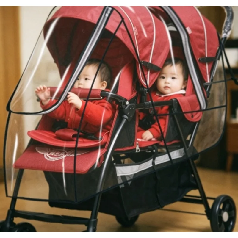 Twin Baby Stroller Weather Shield Universal Fit for Double Front Rear Tandem Pushchair Rainy Season Use
Twin Baby Stroller Weather Shield Universal Fit for Double Front Rear Tandem Pushchair Rainy Season Use