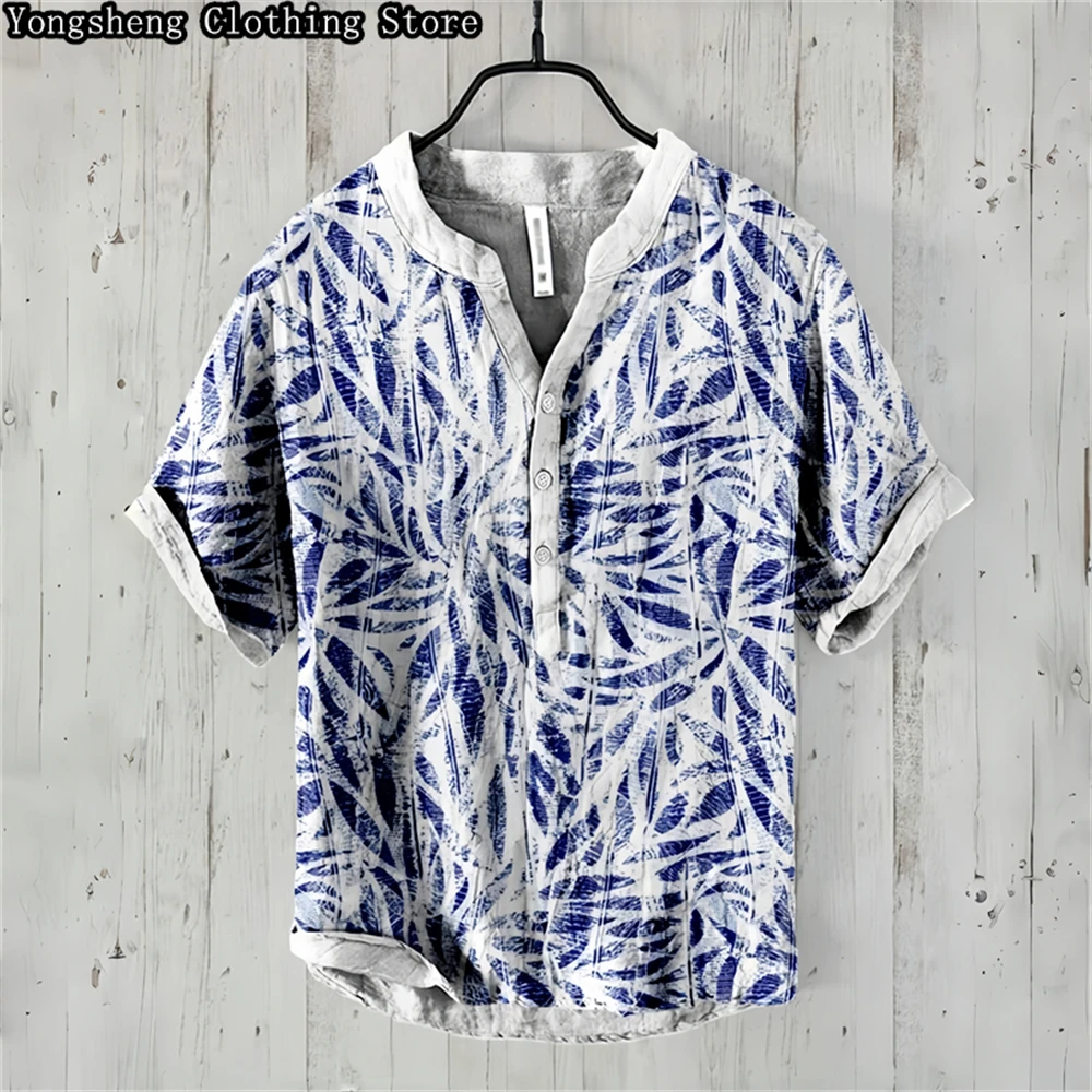 Summer men's short-sleeved POLO shirt linen printed shirt European and American popular element printed large size shirt S-5XL
Summer men's short-sleeved POLO shirt linen printed shirt European and American popular element printed large size shirt S-5XL