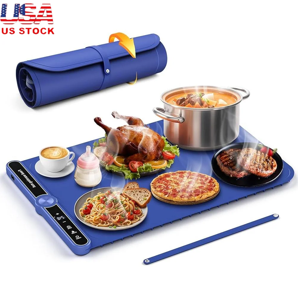 Electric Food Warming Mat with Adjustable Temperature 9 Levels 330W Portable Foldable Timer 6 Hours Child Safety Lock Non-slip
Electric Food Warming Mat with Adjustable Temperature 9 Levels 330W Portable Foldable Timer 6 Hours Child Safety Lock Non-slip