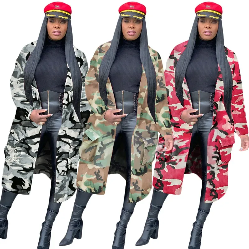 Camouflage Printed Mid Length Trench Coat Coat for Woman 2023 Autumn Turndown Collar Long Sleeve Pocket Cardigan Tops Streetwear
Camouflage Printed Mid Length Trench Coat Coat for Woman 2023 Autumn Turndown Collar Long Sleeve Pocket Cardigan Tops Streetwear