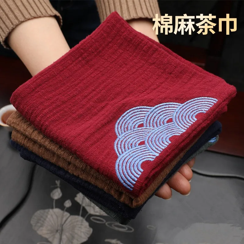 1Pc 29x29cm Square Cotton Linen Chinese Style Auspicious Clouds Embroidery Tea Towel Double-layer Thick Absorbent Tea Cloth
1Pc 29x29cm Square Cotton Linen Chinese Style Auspicious Clouds Embroidery Tea Towel Double-layer Thick Absorbent Tea Cloth