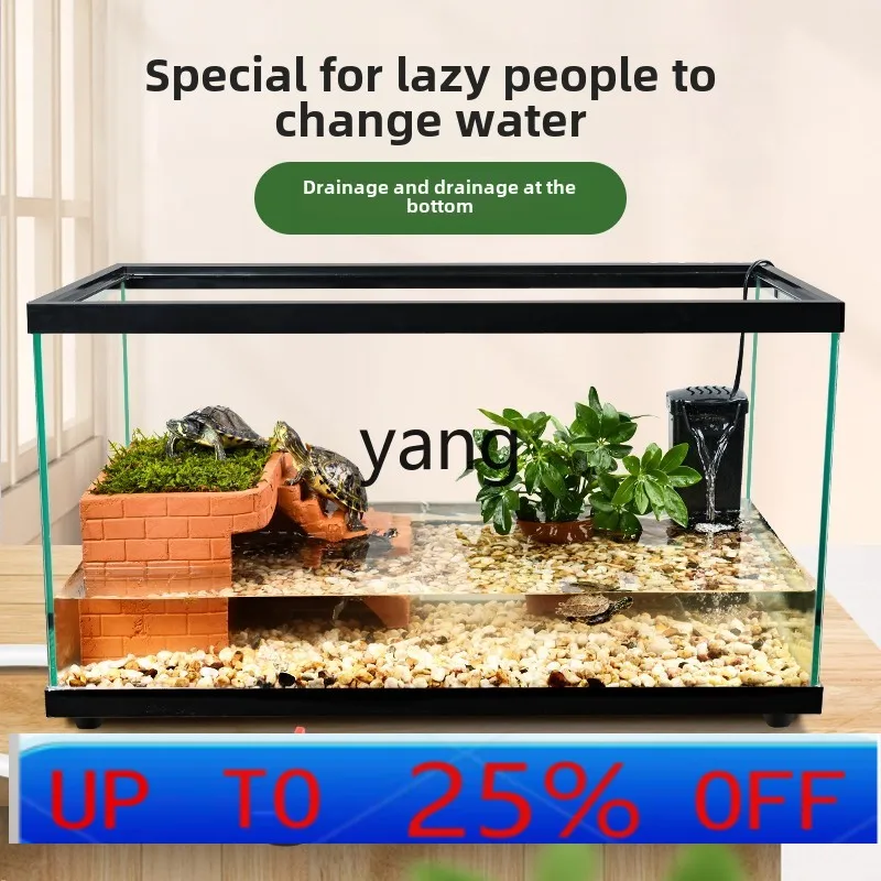 LH turtle feeding tank Large ecological landscaping special glass tank with drying table lid
LH turtle feeding tank Large ecological landscaping special glass tank with drying table lid