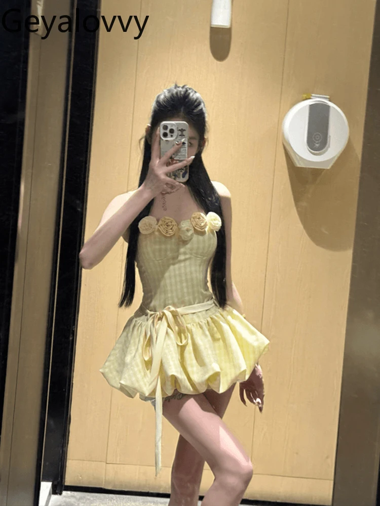 Французское милое трехмерное короткое платье в клетку с высокой талией и бретельками для женщин с дизайнерской пышной юбкой Sense Bud Base
Французское милое трехмерное короткое платье в клетку с высокой талией и бретельками для женщин с дизайнерской пышной юбкой Sense Bud Base