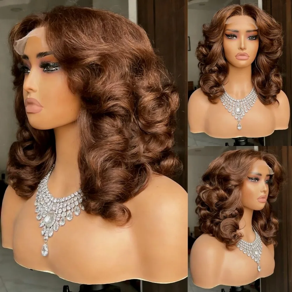 Short Bob Body Wave Lace Front Wigs Chocolate Brown Synthetic Wigs 13x4 HD Synthetic Music Festival Dance Party Street Wear Use
Short Bob Body Wave Lace Front Wigs Chocolate Brown Synthetic Wigs 13x4 HD Synthetic Music Festival Dance Party Street Wear Use