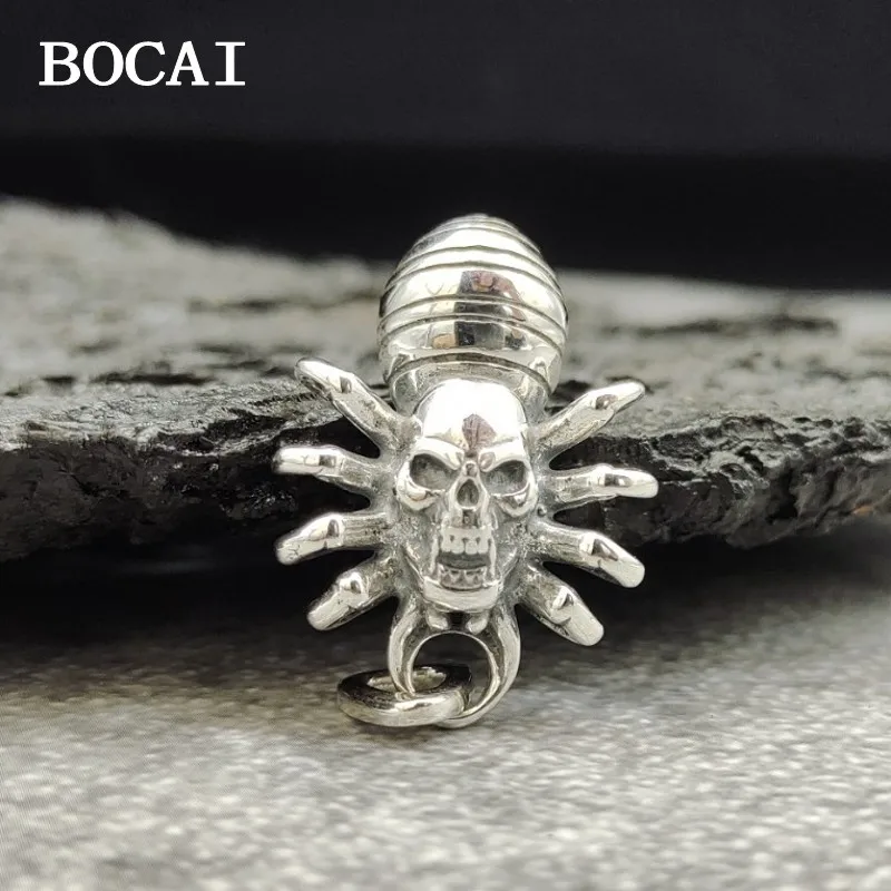 Мужской и женский кулон с черепом BOCAI, винтажная Подвеска из стерлингового серебра S925 с черепом в виде паутины
Мужской и женский кулон с черепом BOCAI, винтажная Подвеска из стерлингового серебра S925 с черепом в виде паутины