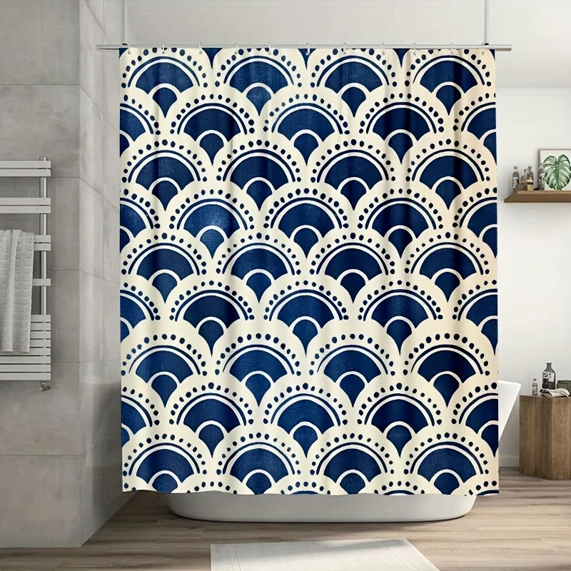 Waterproof Blue and White Scallop Shell Pattern Shower Curtain Bathroom Decor Nautical Geometric Liner 70.8x70.8 Inch
Waterproof Blue and White Scallop Shell Pattern Shower Curtain Bathroom Decor Nautical Geometric Liner 70.8x70.8 Inch
