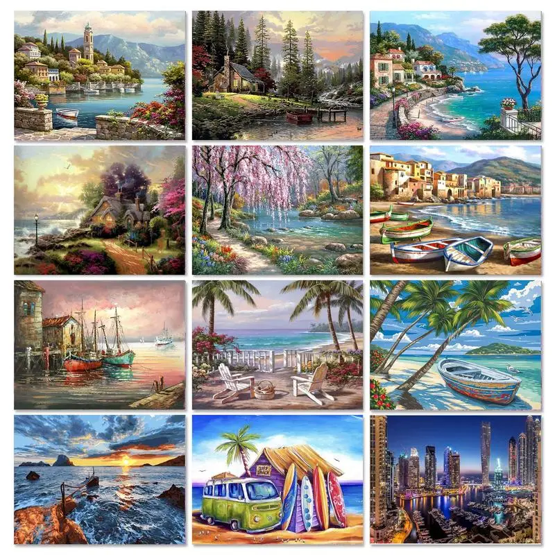Frame DIY Painting By Numbers Coloring Landscape On Canvas Picture Oil Paint By Number HandPainted For Home Decor Art
Frame DIY Painting By Numbers Coloring Landscape On Canvas Picture Oil Paint By Number HandPainted For Home Decor Art