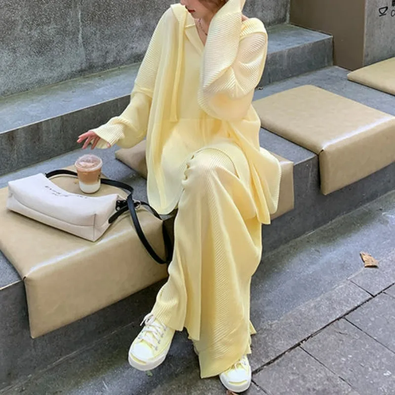Y2k Aesthetic Set Women 2 Pieces Grunge Hooded Collar High Street Loose Top Suit+high Waist Wide Leg Streetwear Pant Outfits
Y2k Aesthetic Set Women 2 Pieces Grunge Hooded Collar High Street Loose Top Suit+high Waist Wide Leg Streetwear Pant Outfits