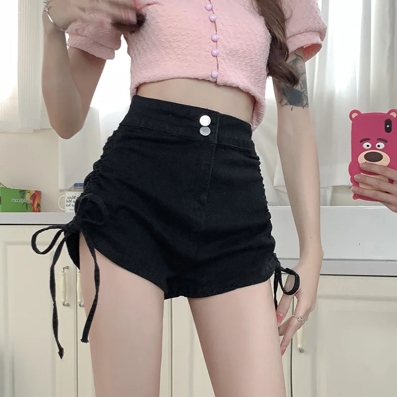 High Waist Jean Women Draw String Denim Shorts Patchwork Loose Shorts Zipper Fly Buttons Spliced Casual Summer Pockets
High Waist Jean Women Draw String Denim Shorts Patchwork Loose Shorts Zipper Fly Buttons Spliced Casual Summer Pockets