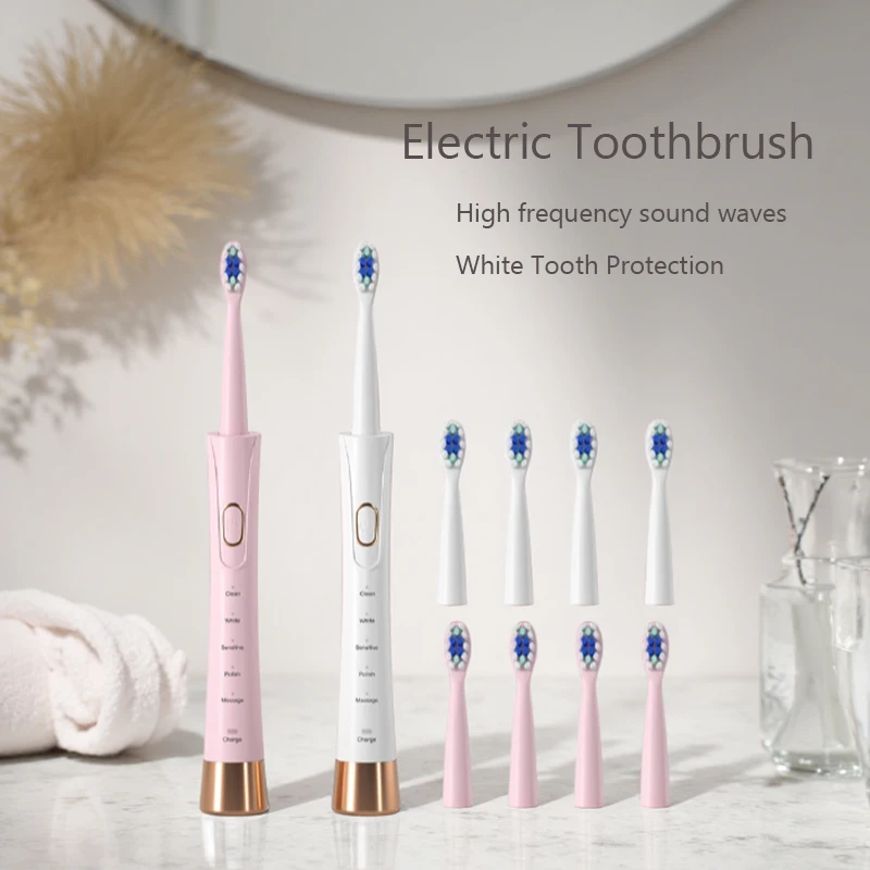 Electric Sonic Toothbrush Rechargeable Electric Toothbrush for Adults Waterproof Electric Toothbrushes with 4 Soft Brush Heads
Electric Sonic Toothbrush Rechargeable Electric Toothbrush for Adults Waterproof Electric Toothbrushes with 4 Soft Brush Heads