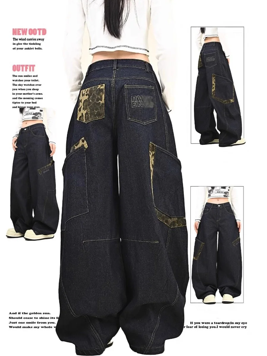 American Style Leopard Print Patchwork Large Pocket Workwear Jeans Women's Spring Autumn New Trend Loose Wide Leg Floor-Lengt...
American Style Leopard Print Patchwork Large Pocket Workwear Jeans Women's Spring Autumn New Trend Loose Wide Leg Floor-Lengt...