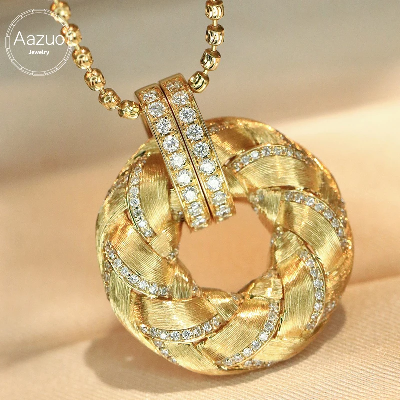 Aazuo Luxury Jewelry 18K Yellow Solid Gold Real Natrual Diamonds Round Shape Only Pendent Without Chain For Women Senior Banquet
Aazuo Luxury Jewelry 18K Yellow Solid Gold Real Natrual Diamonds Round Shape Only Pendent Without Chain For Women Senior Banquet