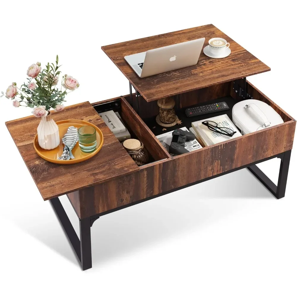 Elevating top coffee table, 40.9-inch coffee table, wooden modern center table with 2 living room hidden compartments
Elevating top coffee table, 40.9-inch coffee table, wooden modern center table with 2 living room hidden compartments