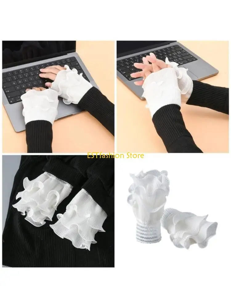 Y5GC Multilayer Ruffle False Sleeves for Women Wrist Cuff Detachable Faux Sleeves Sweater Elastic Cuffs Fashion Wrist Decors
Y5GC Multilayer Ruffle False Sleeves for Women Wrist Cuff Detachable Faux Sleeves Sweater Elastic Cuffs Fashion Wrist Decors