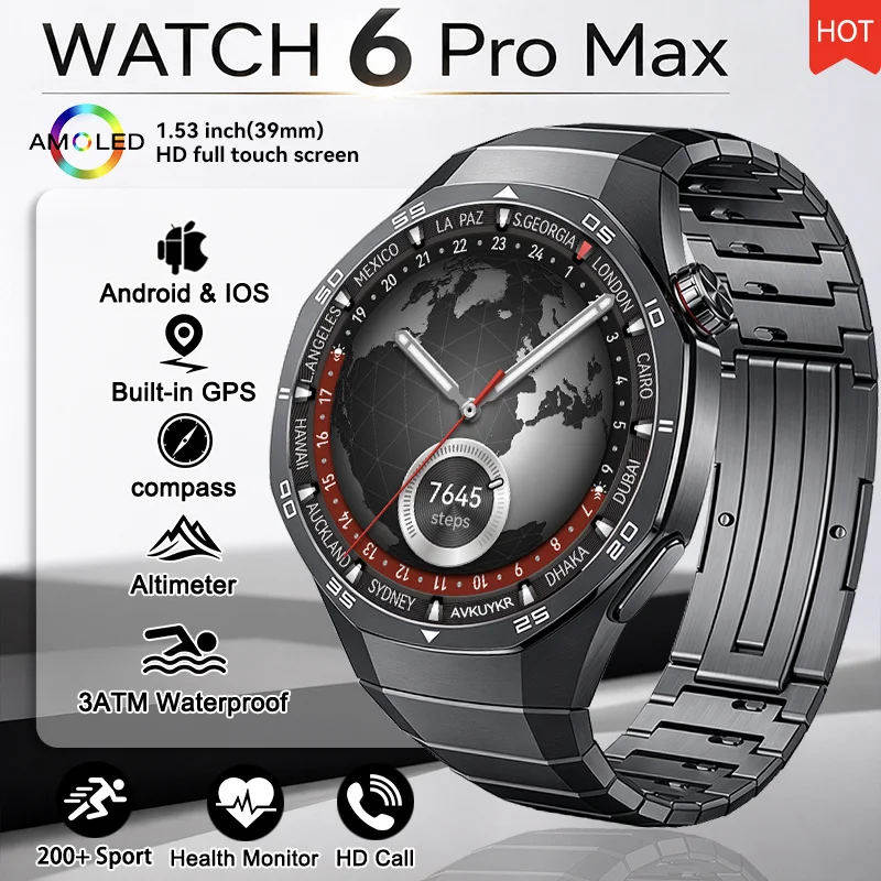 2026 New Watch 6 PRO MAX Smart Watch AMOLED Screen Built-in GPS Path Bluetooth Call Health 3ATM Waterproof Smartwatch Men Women
2026 New Watch 6 PRO MAX Smart Watch AMOLED Screen Built-in GPS Path Bluetooth Call Health 3ATM Waterproof Smartwatch Men Women